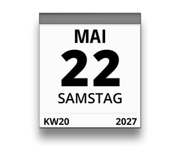 Kalender für Samstag, 22. MAI 2027 (Woche 20)