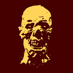 Zombie screams head. Vector illustration