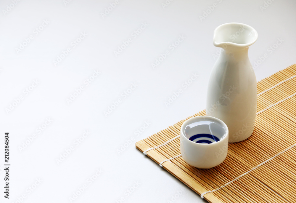 Wall mural japanese sake oriental drink style on the table