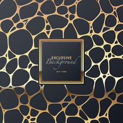 edler luxuri&ouml;ser golden gl&auml;nzender abstrakter Hintergrund mit Rahmen