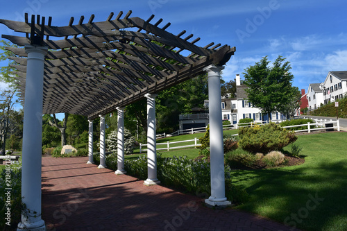Brewster Garden With A Gorgeous Trellis In Plymouth Stock Photo