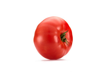 close up view of fresh tomato isolated on white