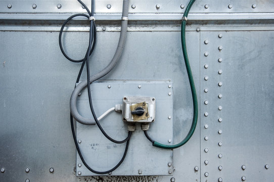 dirty electric switch in a factory