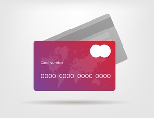 Vector illustration, gradient credit card with abstract design background. Can be use in mobile app and web site. Eps 10