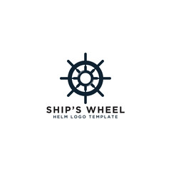 Ship wheel logo design template