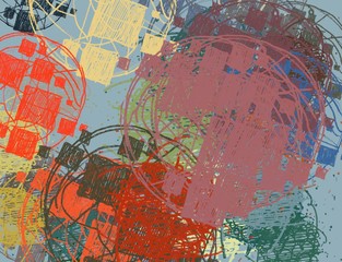 Abstract painting on canvas. Hand made art. Colorful texture. Modern artwork. Strokes of fat paint. Brushstrokes. Contemporary art. Artistic background image.