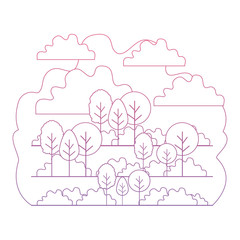 forest landscape scene icon vector illustration design