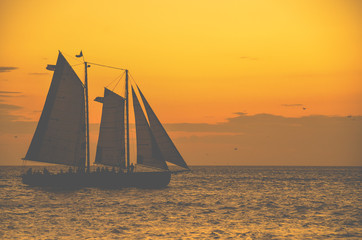 sailing into sunset