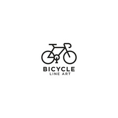 Bicycle line art logo design template