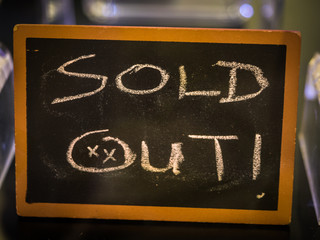 Sold out board for consumer commercial retail shop