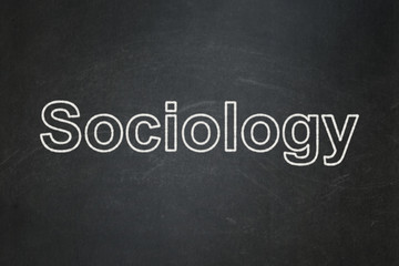 Obraz premium Education concept: text Sociology on Black chalkboard background