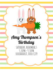 Cute card template of a birthday invitation