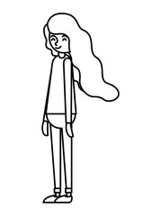 beautiful and young woman character vector illustration design