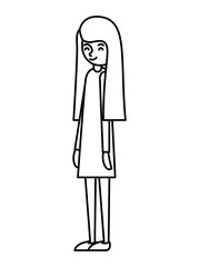 beautiful and young woman character vector illustration design