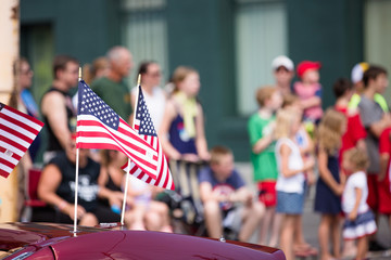 American Flag, Fourth of July Parade - obrazy, fototapety, plakaty