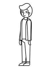 young man avatar character vector illustration design