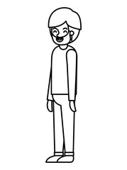 young man with beard avatar character vector illustration design