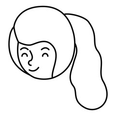 beautiful and young woman head character vector illustration design