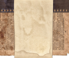 Vintage background with retro paper, newspaper and old film strip