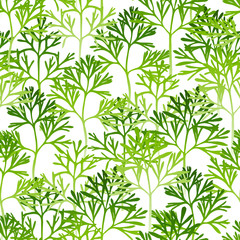 Seamless pattern with leaves silhouettes