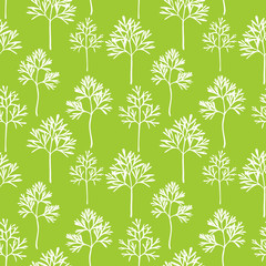 Seamless pattern with leaves silhouettes