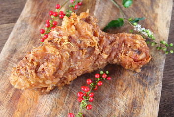 delicious fried chicken ready to eat