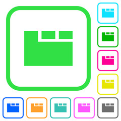 Horizontal tabbed layout active vivid colored flat icons