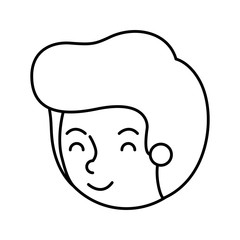young man avatar head character vector illustration design