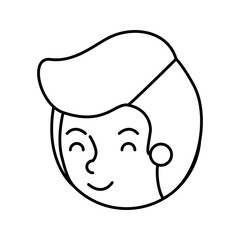 young man avatar head character vector illustration design