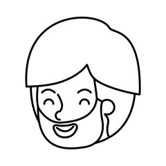 Obraz na płótnie Canvas young man with beard head avatar character vector illustration design