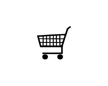 Isolated illustration of a stylized shopping cart side on white background