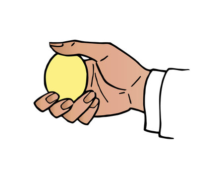 A hand holding little Easter egg. Easter symbol.