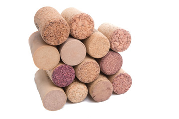 Wine cork  for bottle isolated on the white