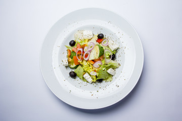 Greek salad. View from above