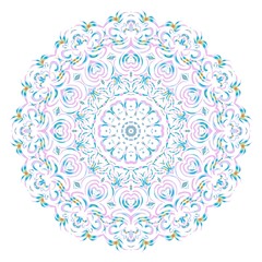 Beautiful round flower mandala. Vector illustration. Abstract