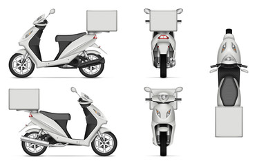 Realistic Delivery Scooter Vector Illustration