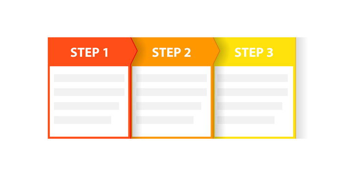 Three 3 Easy Steps Process Template