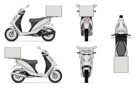 Fototapeta Realistic Delivery Scooter Vector Illustration