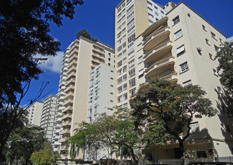 A row of residential buildings