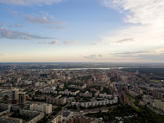 Fototapeta na wymiar Aerial view of old and new russian buildings