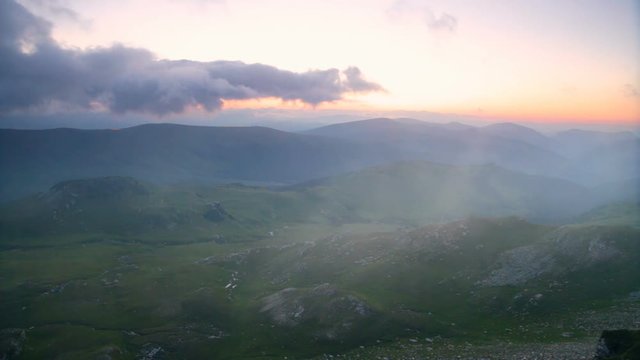 Summer sunrise in Parang Mountains, Romania