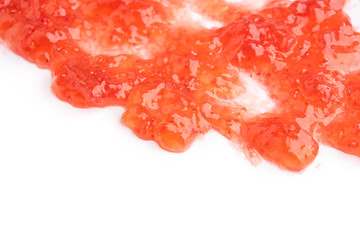 background of strawberry jam. macro.