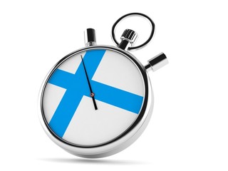 Obraz premium Stopwatch with finnish flag