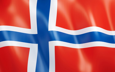 Fototapeta premium 3D Flag of Norway.