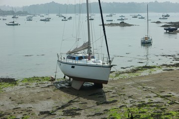 Atlantic coast after low tide, Saint-Malo, France