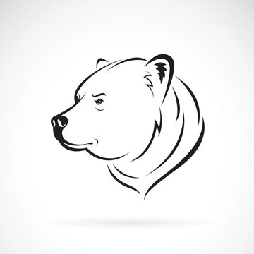 Vector of bear head design on white background., Wild Animals. Easy editable layered vector illustration.