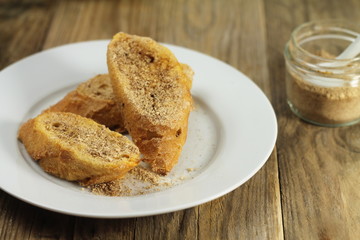 Homemade small French toast