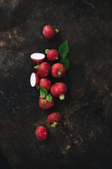Radish with rustic background