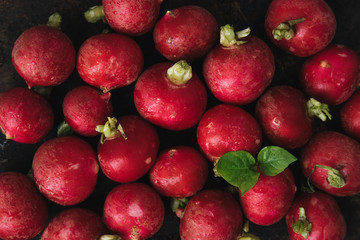 Radish with rustic background