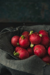 Radish with rustic background